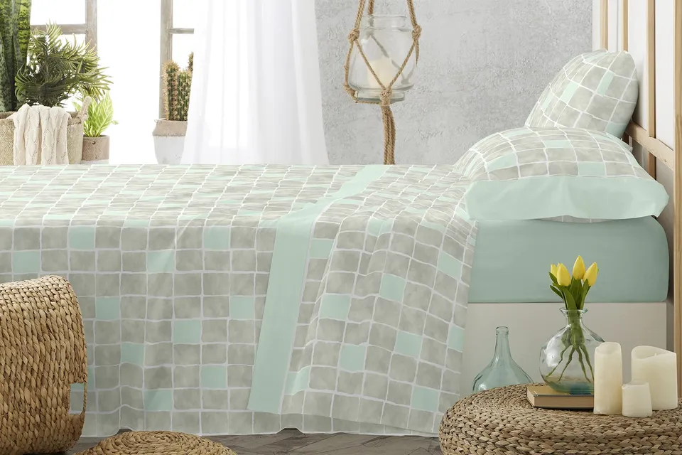 burrito-blanco-519-verde-juego-de-s-banas-estampado-gresite-para-cama-de-90-cm-b image 1