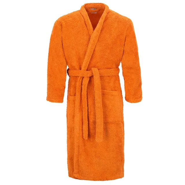 burrito-blanco-albornoz-liso-naranja-50-talla-m-ba-o-de-rizo-100-algod-n-450-gr- image 1
