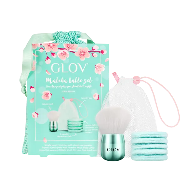 glov-set-matcha-latte-set-de-cuidado-facial-y-maquillaje-con-brocha-discos-reuti image 1