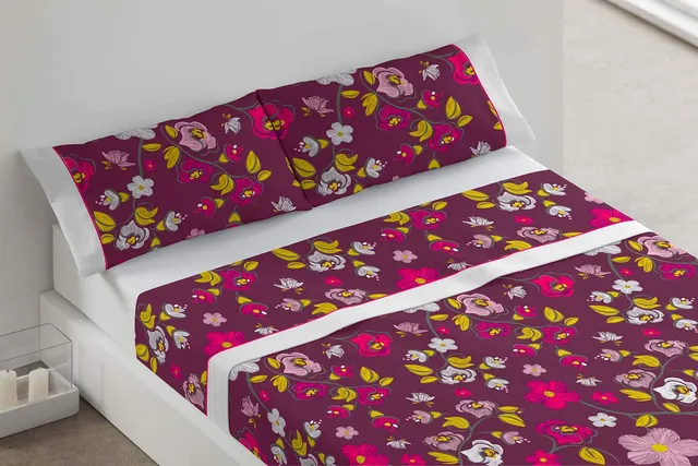 burrito-blanco-679-granate-juego-de-s-banas-estampado-floral-para-cama-de-90-cm- image 1