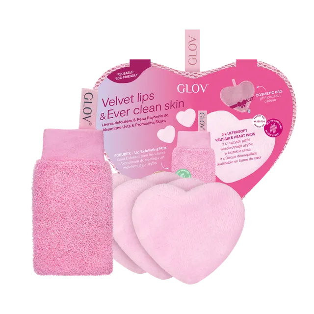 glov-velvet-lips-ever-clean-skin-set-set-de-exfoliaci-n-labial-y-discos-desmaqui image 1