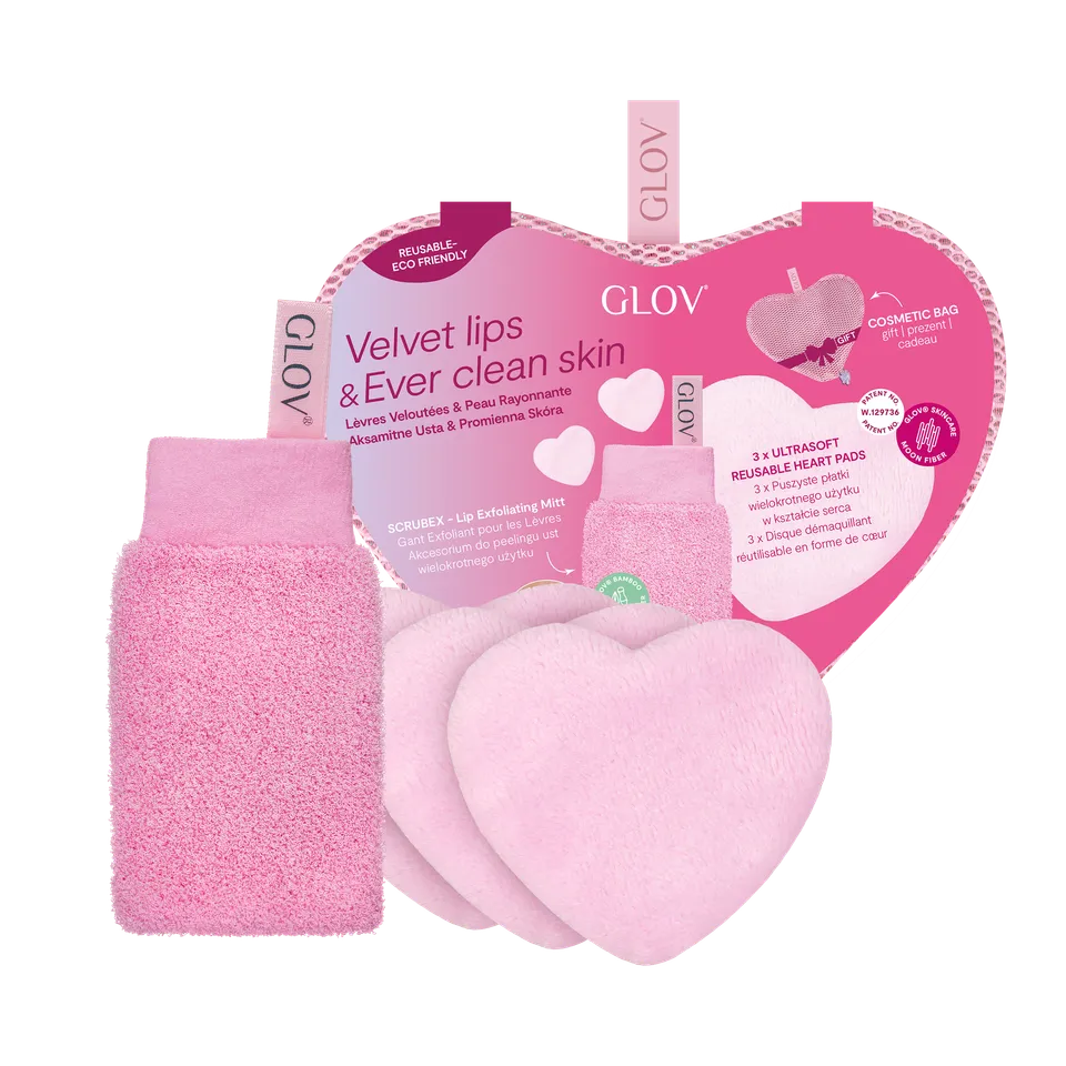 glov-velvet-lips-ever-clean-skin-set-set-de-exfoliaci-n-labial-y-discos-desmaqui image 1