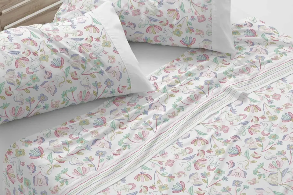 burrito-blanco-juego-de-s-banas-cama-90-dise-o-131-multicolor-50-algod-n-50-poli image 1