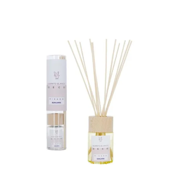 burrito-blanco-mikado-ropa-limpia-ambientador-de-varillas-100-ml-con-difusor-mik image 1