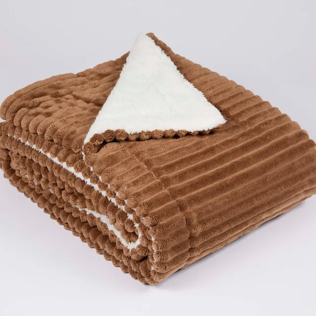 burrito-blanco-manta-camel-059-doble-cara-manta-plaid-230x240-cm-para-cama-doble image 1