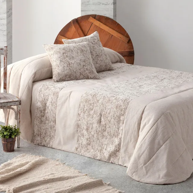 burrito-blanco-colcha-bout-416-color-beige-para-cama-de-135-cm-jacquard-y-liso-8 image 1