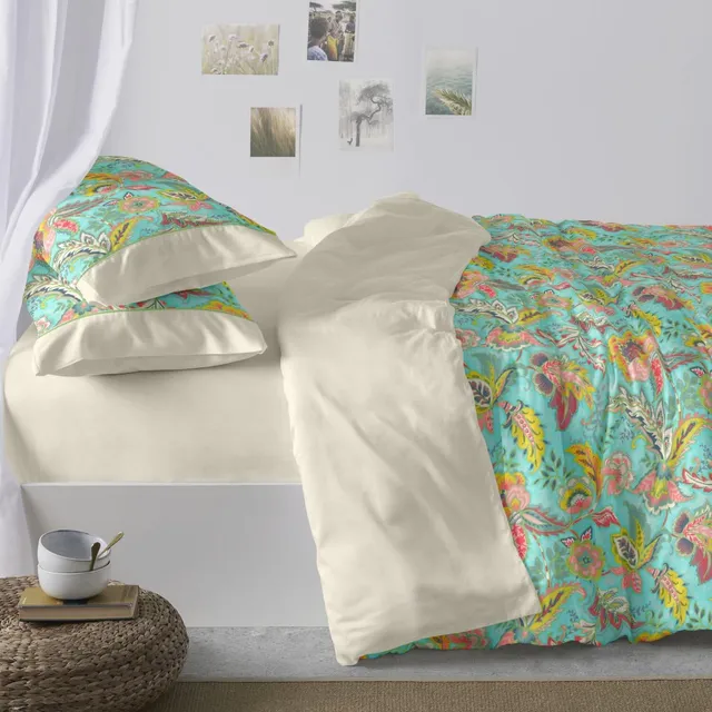 burrito-blanco-juveniles-114-turquesa-juego-de-funda-n-rdica-estampada-para-cama image 1