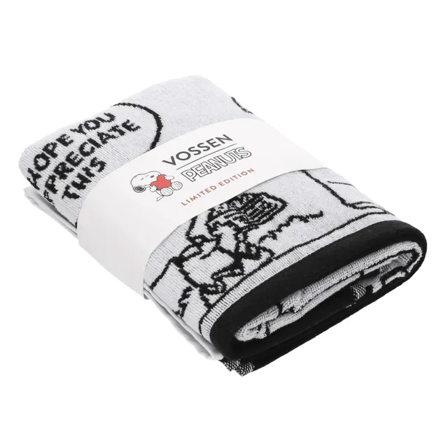 vossen-peanuts-moments-toalla-jacquard-con-motivo-snoopy-en-negro-y-blanco-edici image 1