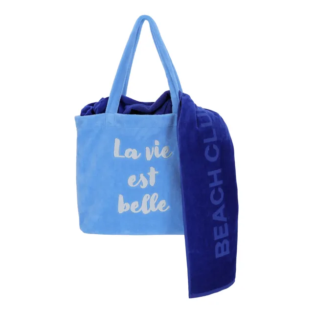 vossen-beach-bundle-bolsa-de-playa-y-toalla-de-playa-a-juego-steelblue-reflex-bl image 1