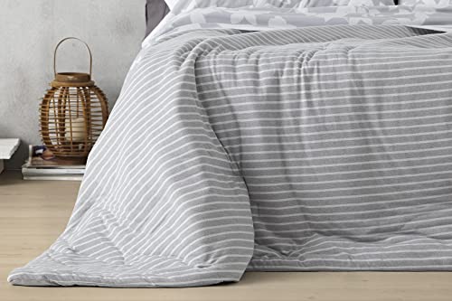 burrito-blanco-252-edred-n-de-punto-jersey-juvenil-180x250-cm-gris-rayas-azules- image 5