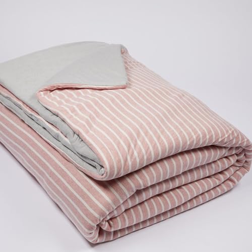 burrito-blanco-252-edred-n-de-punto-jersey-juvenil-180x250-cm-rosa-rayas-rosas-y image 6