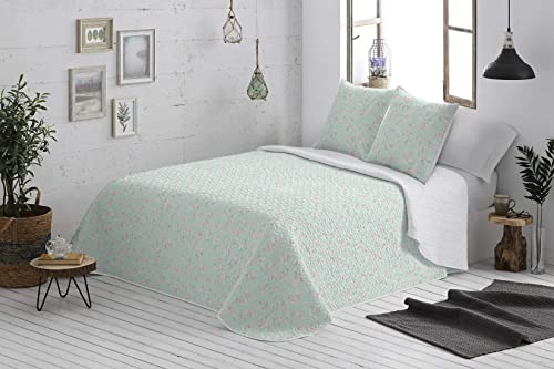 burrito-blanco-colcha-bout-031-verde-cama-105-cm-acolchado-ligero-con-cuadrantes image 4
