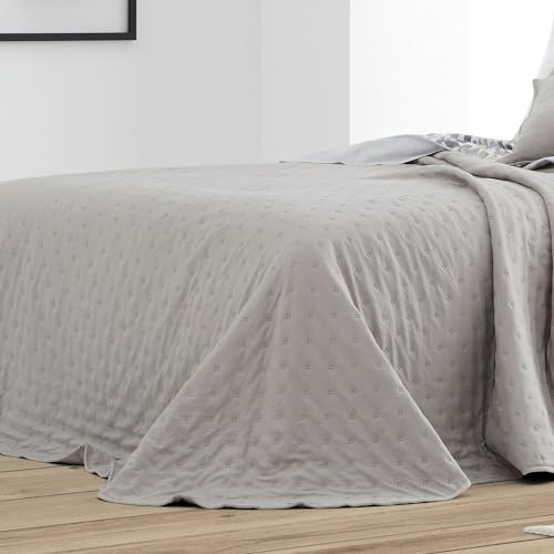 burrito-blanco-colcha-de-verano-coverlet-149-gris-cama-de-90-cm-acolchada-ligera image 5