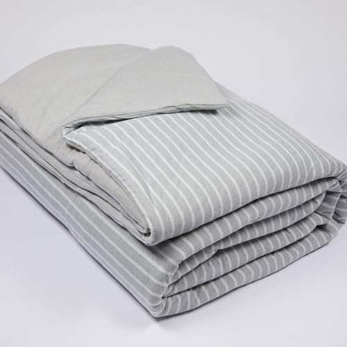 burrito-blanco-252-edred-n-de-punto-jersey-juvenil-235x250-cm-gris-rayas-azules- image 6