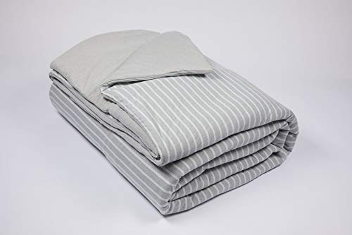burrito-blanco-252-edred-n-de-punto-jersey-juvenil-180x250-cm-gris-rayas-azules- image 6