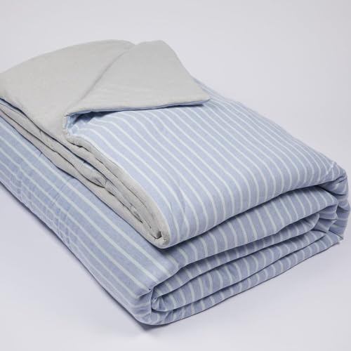 burrito-blanco-252-edred-n-de-punto-jersey-juvenil-180x250-cm-rayas-azules-y-bla image 6