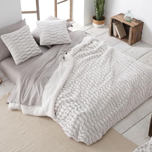 burrito-blanco-edred-n-c-ndor-con-borreguillo-dise-o-437-perla-cama-135-cm-rever image 4