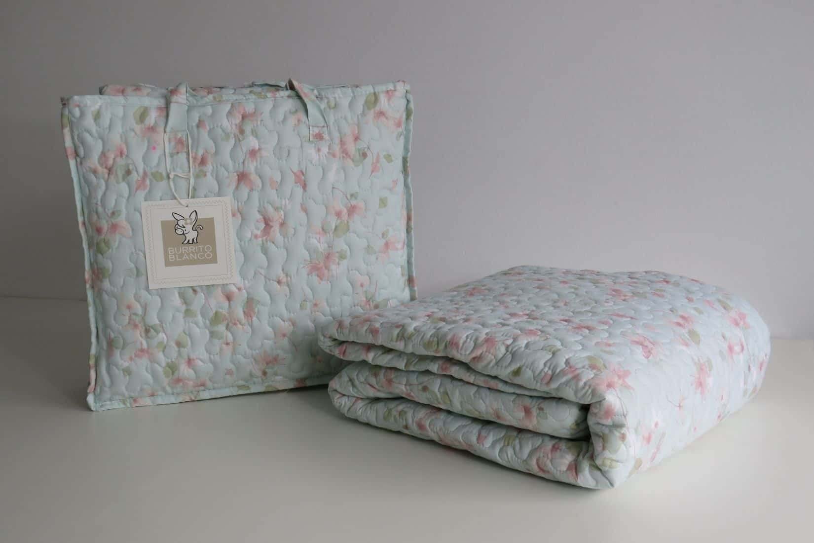 burrito-blanco-colcha-bout-031-verde-cama-105-cm-acolchado-ligero-con-cuadrantes image 3