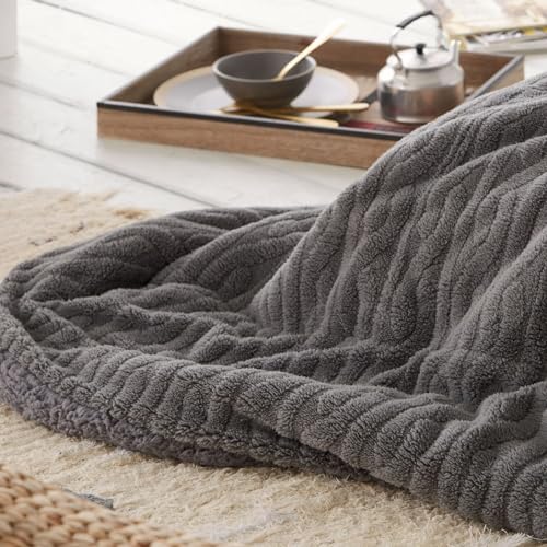burrito-blanco-edred-n-comforter-con-borreguillo-436-gris-para-cama-de-150-cm-re image 8