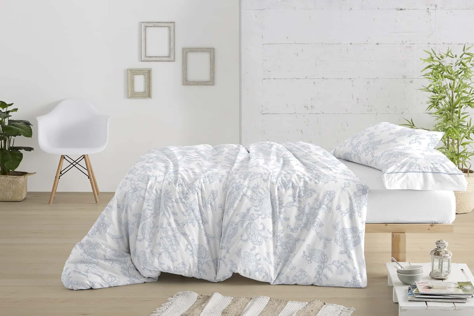 burrito-blanco-funda-n-rdica-032-azul-para-cama-160-cm-juego-4-piezas-con-bajera image 1