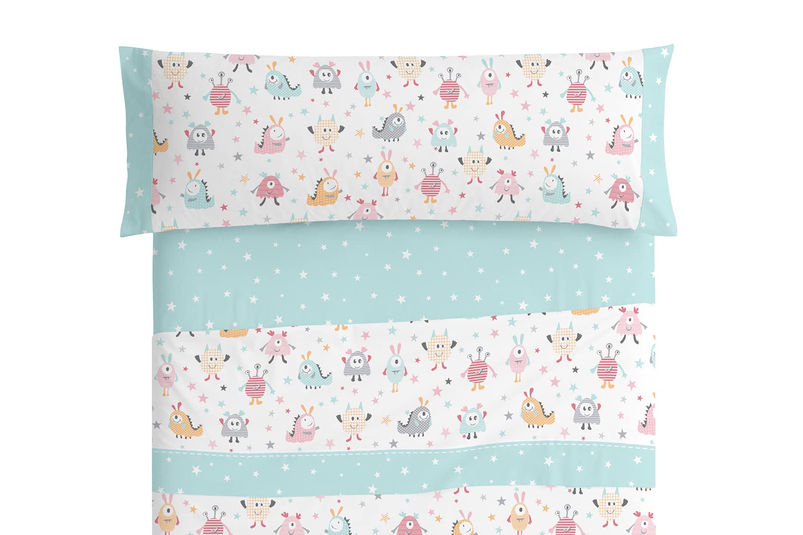 burrito-blanco-juego-de-s-banas-infantiles-algod-n-014-turquesa-para-cama-de-105 image 1