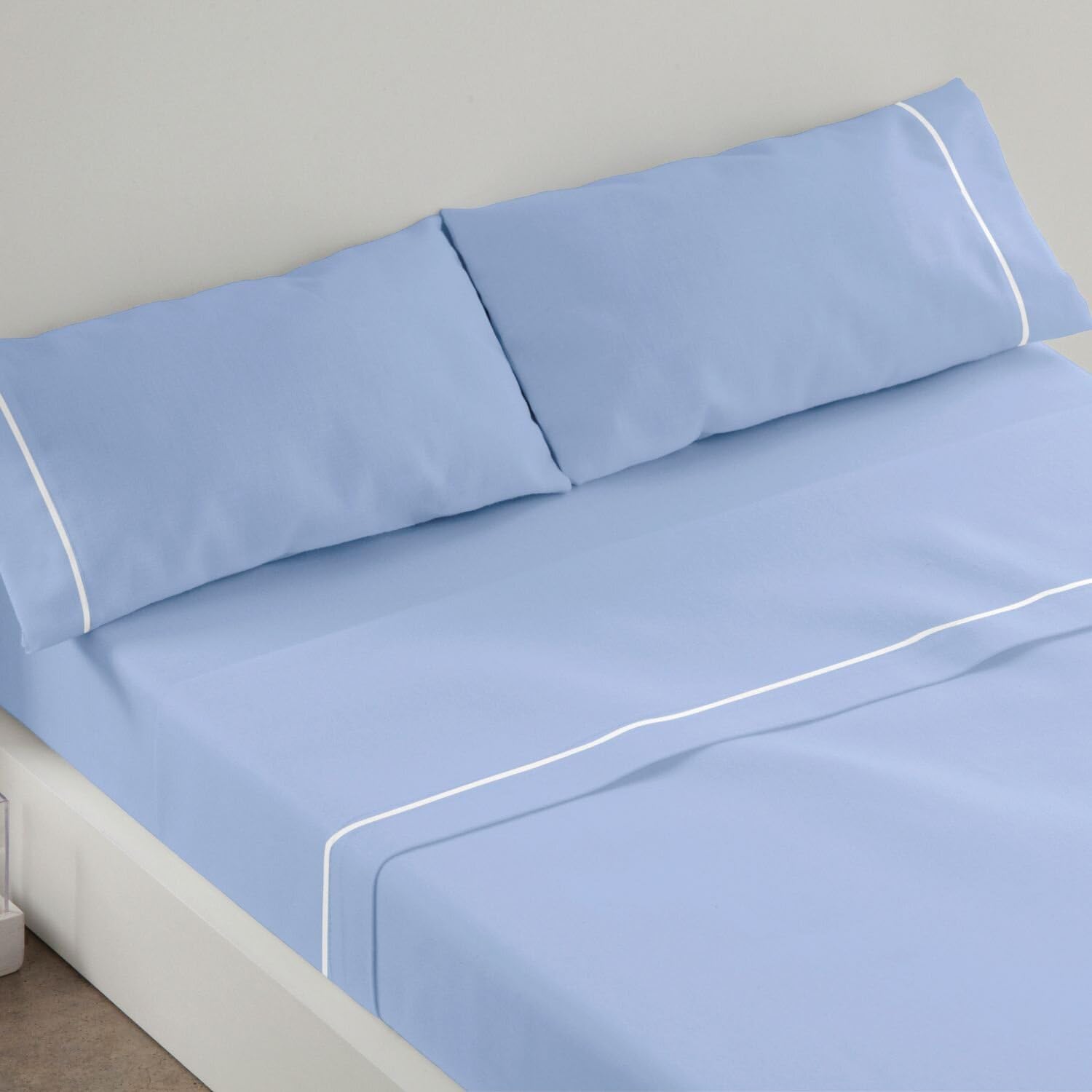 burrito-blanco-juego-de-s-banas-cama-90-azul-3-piezas-100-algod-n image 1