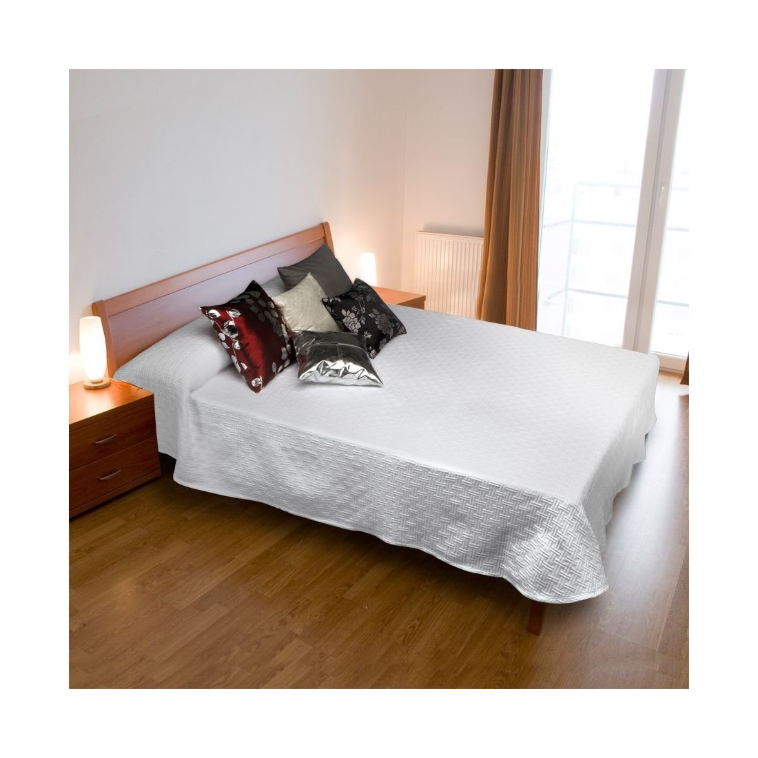 burrito-blanco-colcha-de-verano-jacquard-pique-cama-90-gris-180x270-cm-sin-relle image 4