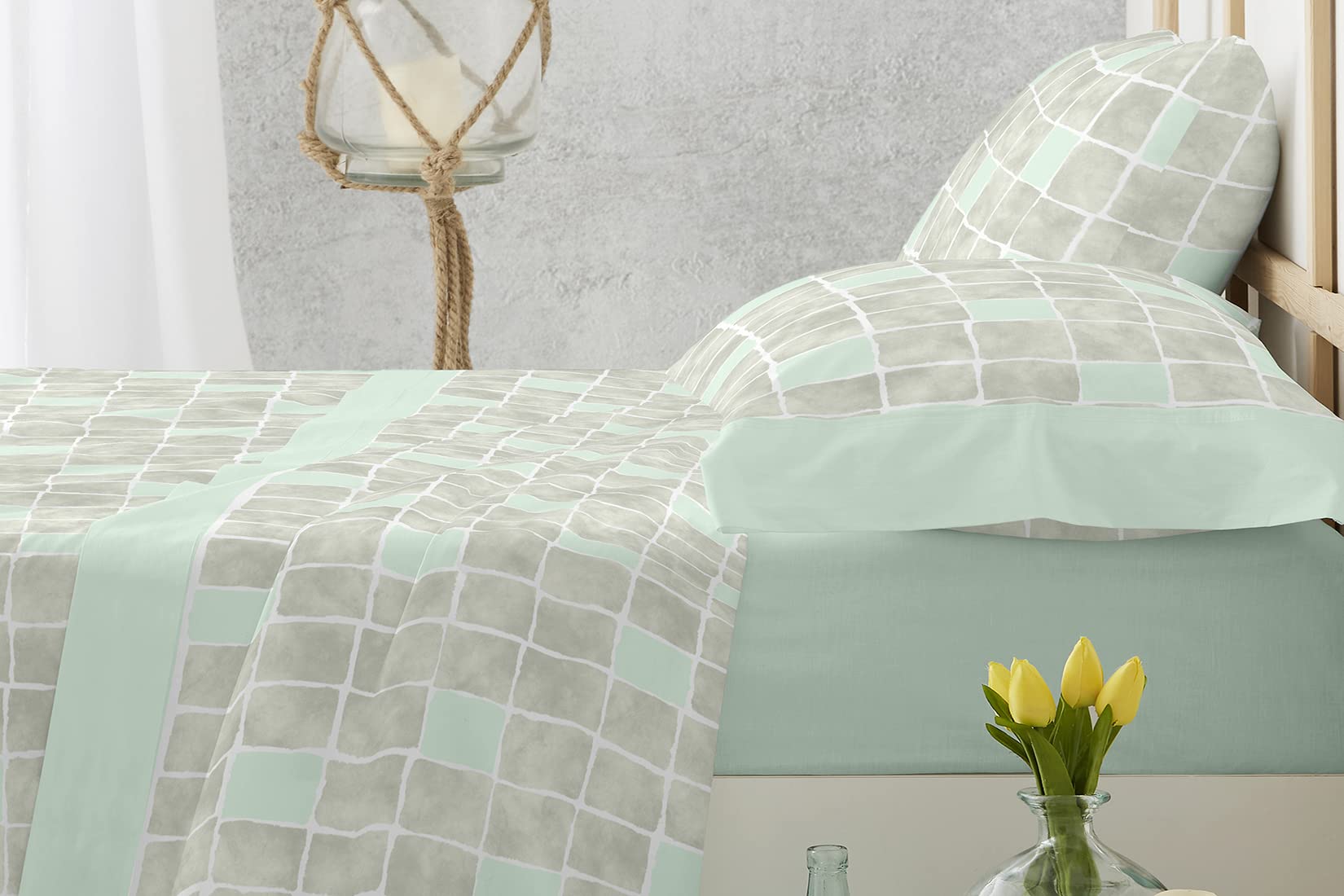 burrito-blanco-519-verde-juego-de-s-banas-estampado-gresite-para-cama-de-90-cm-b image 2