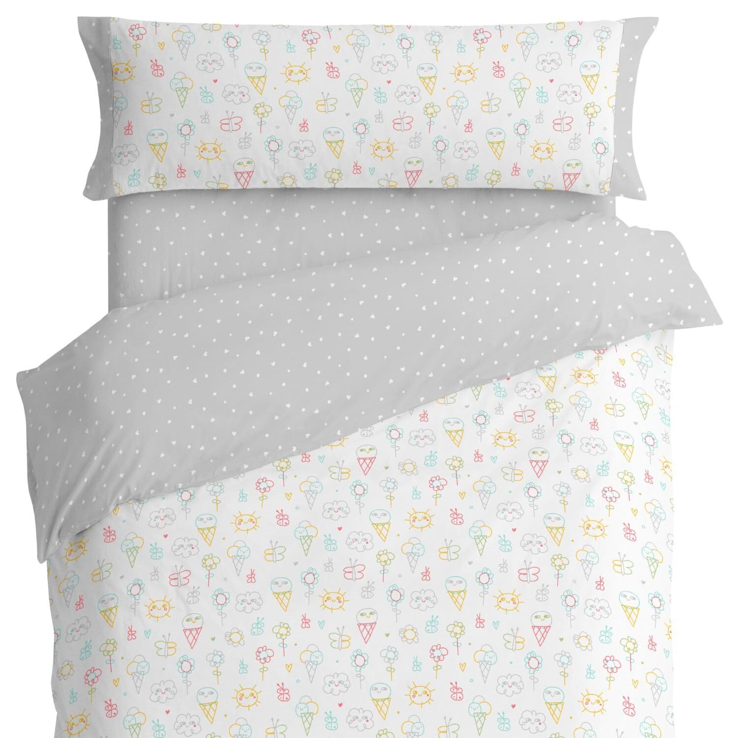 burrito-blanco-funda-n-rdica-infantil-cama-90-dise-o-016-gris-algod-n-100-con-ba image 1