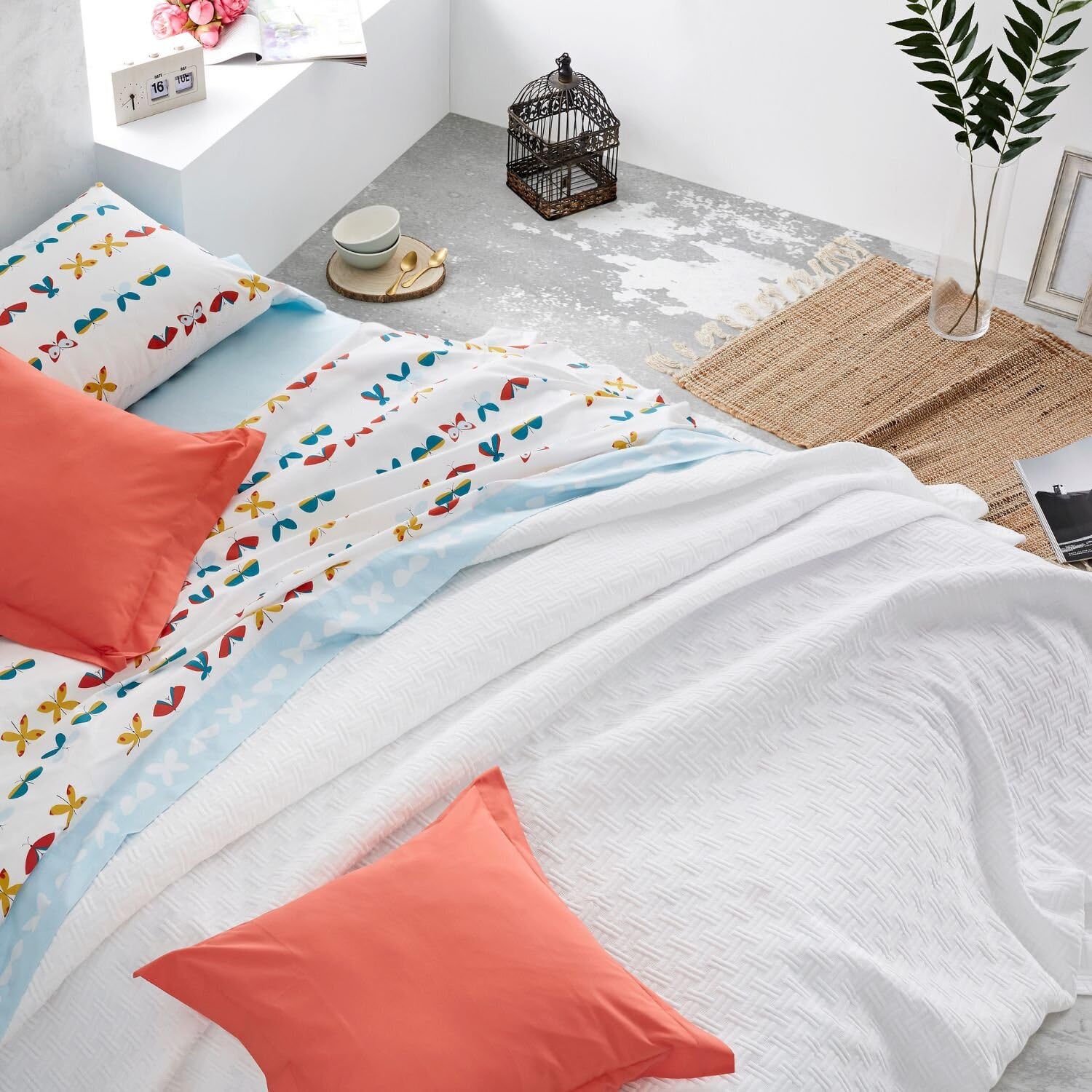 burrito-blanco-colcha-de-verano-jacquard-pique-cama-90-gris-180x270-cm-sin-relle image 5