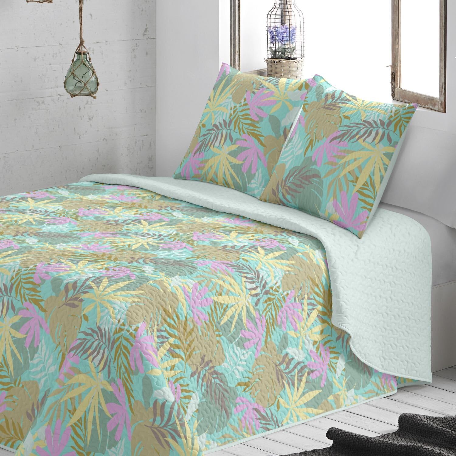 burrito-blanco-colcha-bout-127-turquesa-para-cama-de-90-cm-acolchado-ligero-con- image 2