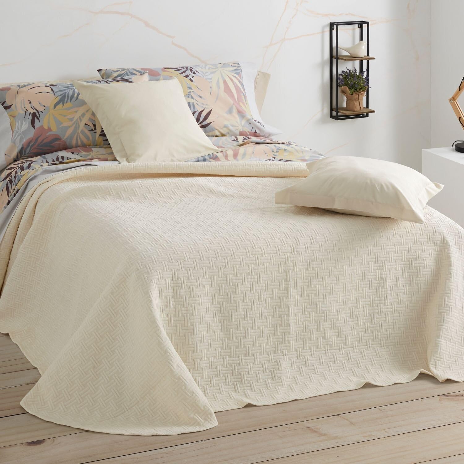burrito-blanco-colcha-de-verano-jacquard-pique-cama-90-gris-180x270-cm-sin-relle image 6