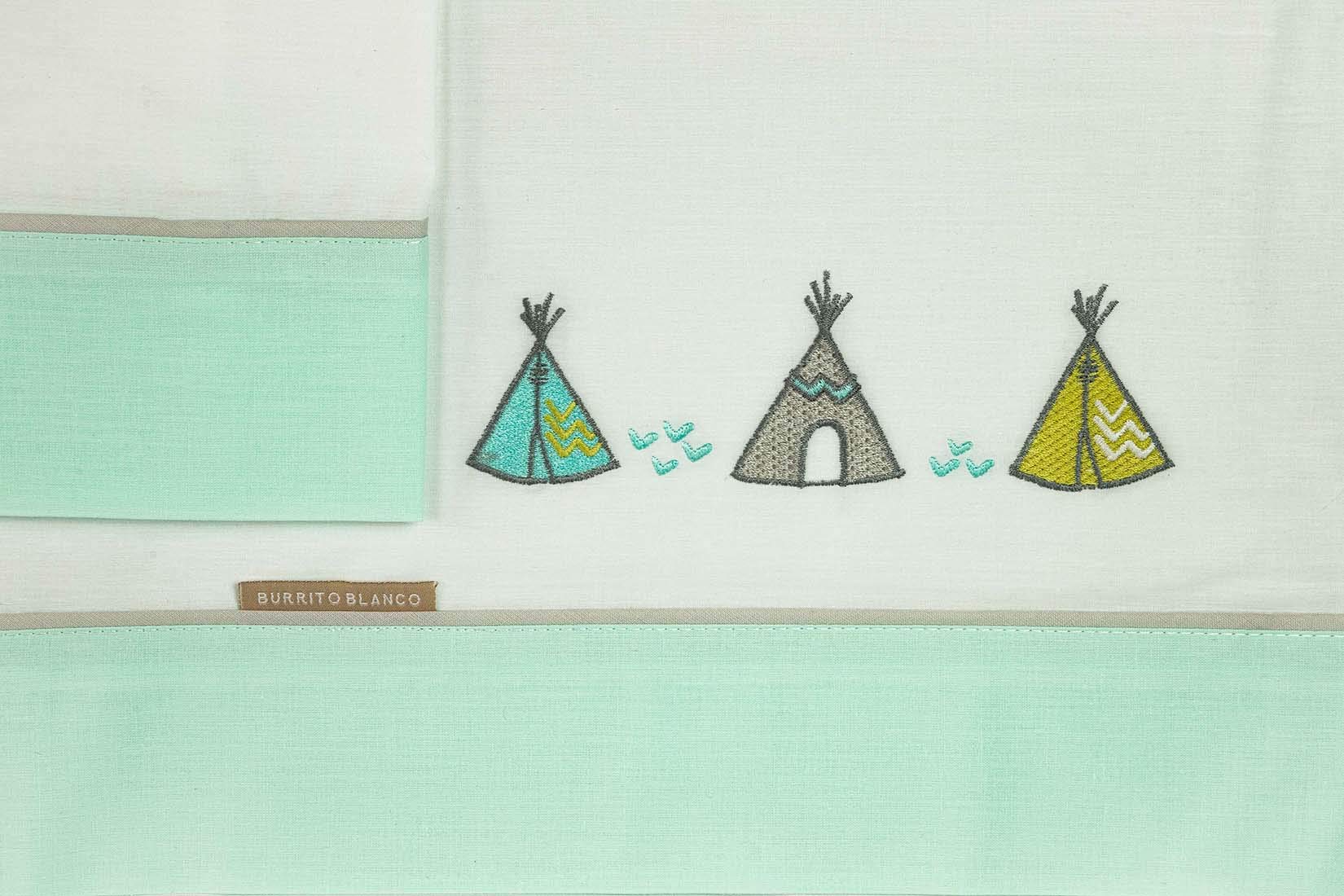 burrito-blanco-s-banas-cuna-maxicuna-y-minicuna-bordadas-216-verde-algod-n-100-c image 2
