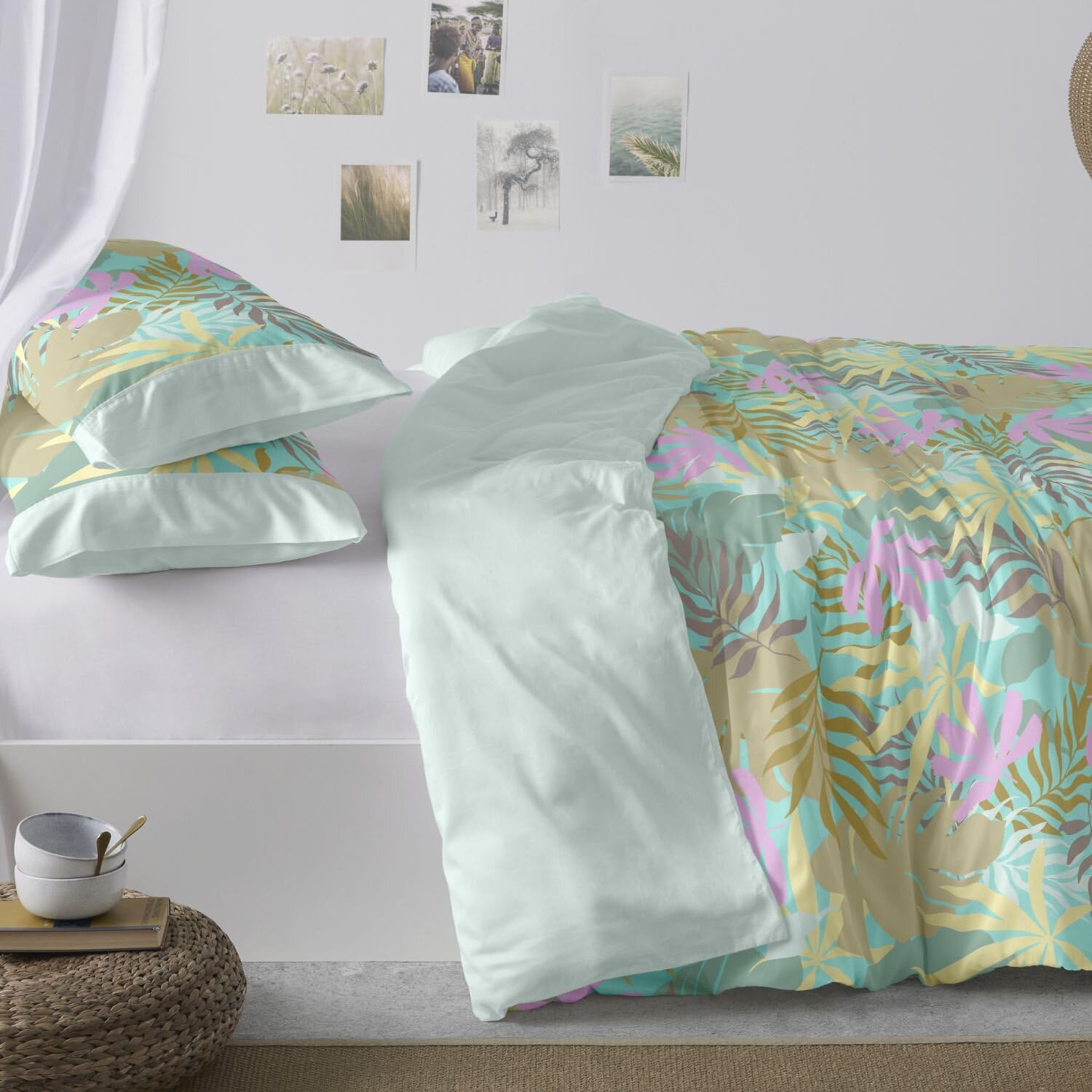 burrito-blanco-tropical-funda-n-rdica-juvenil-turquesa-para-cama-de-135-cm-con-f image 3