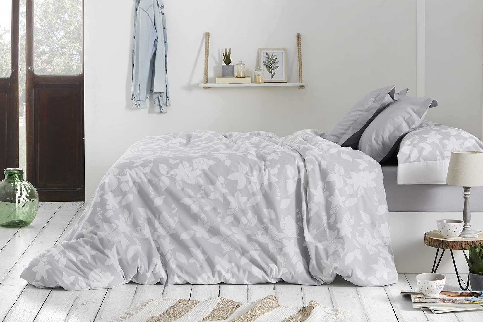 burrito-blanco-funda-n-rdica-gris-bot-nica-para-cama-de-135-cm-juego-220x260-cm- image 1