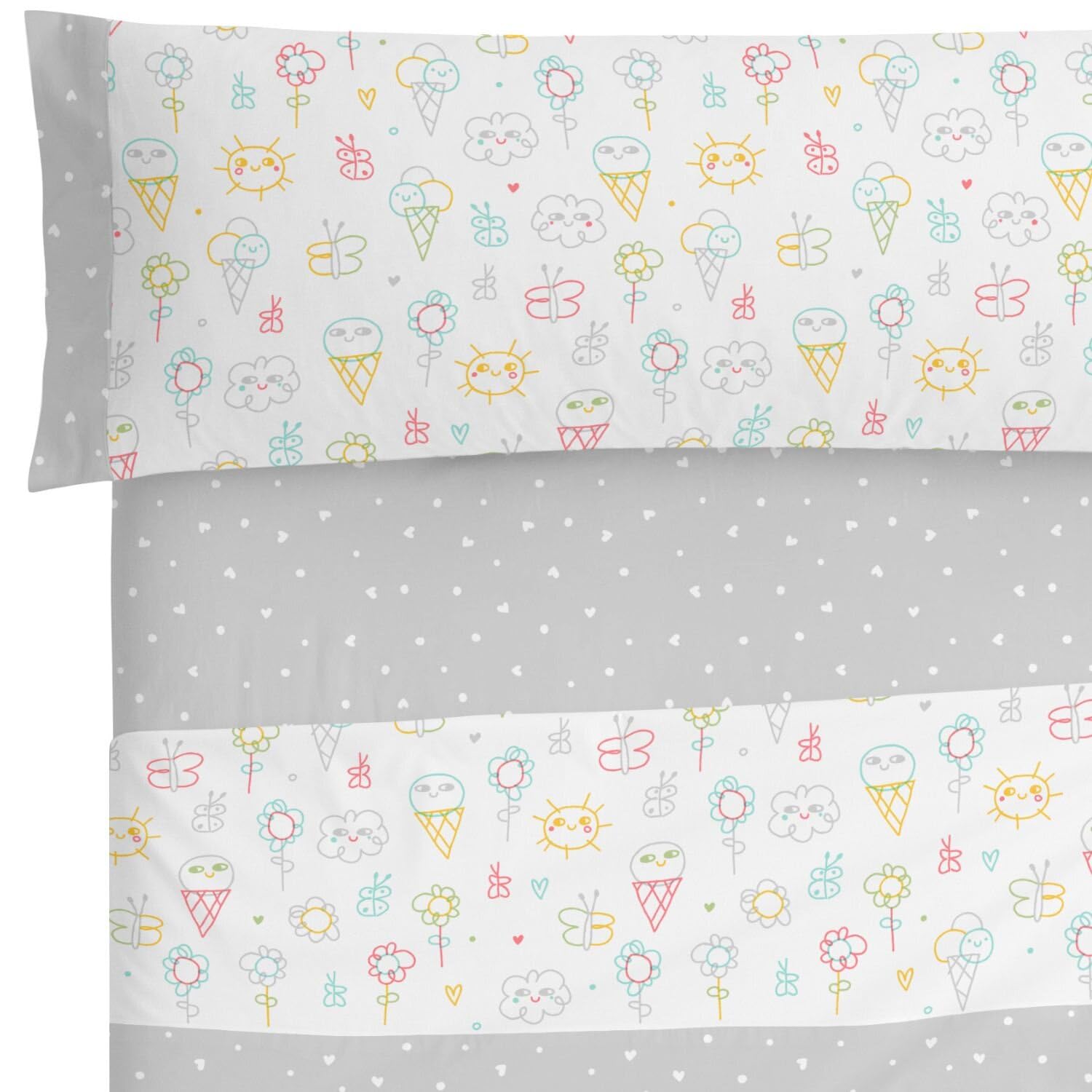 burrito-blanco-juego-de-s-banas-infantiles-100-algod-n-gris-cama-105-cm-3-piezas image 2