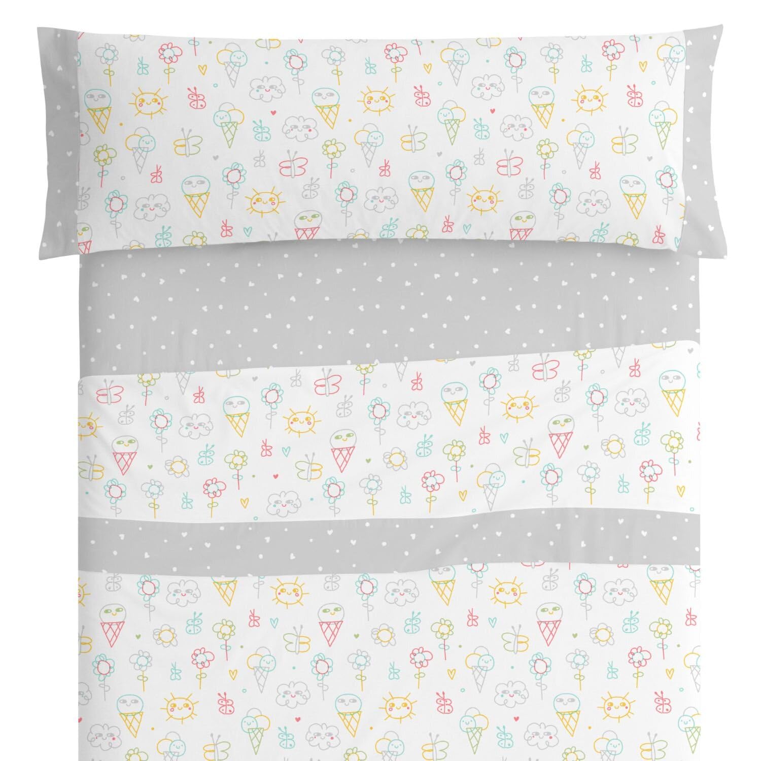 burrito-blanco-juego-de-s-banas-infantiles-100-algod-n-gris-cama-105-cm-3-piezas image 1