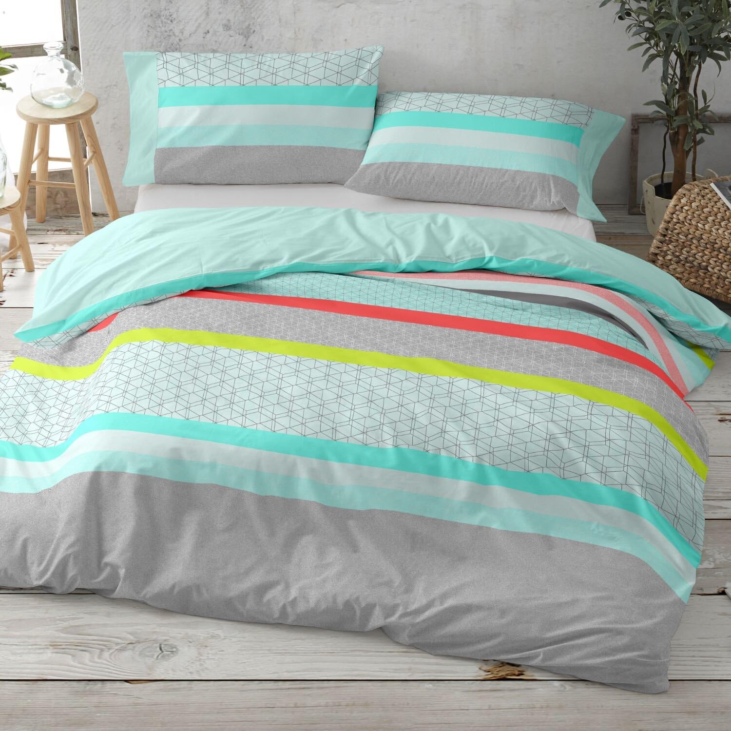 burrito-blanco-juego-de-funda-n-rdica-dise-o-119-agua-para-cama-de-135-cm-50-alg image 1