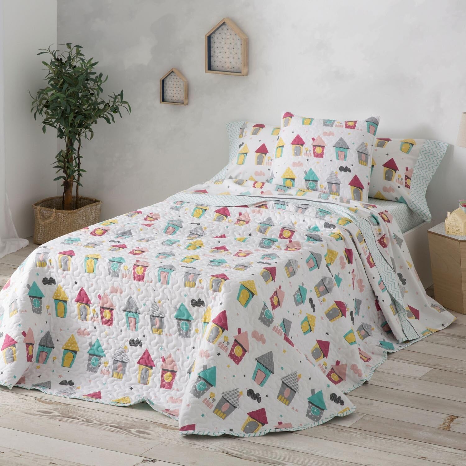 burrito-blanco-colcha-bout-infantil-173-multi-bout-acolchado-ligero-para-cama-de image 1