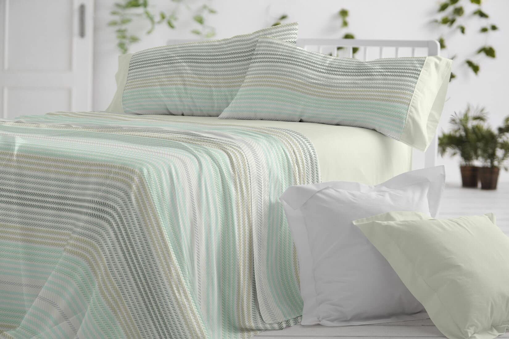 burrito-blanco-527-musgo-juego-de-s-banas-50-algod-n-50-poli-ster-para-cama-de-1 image 4