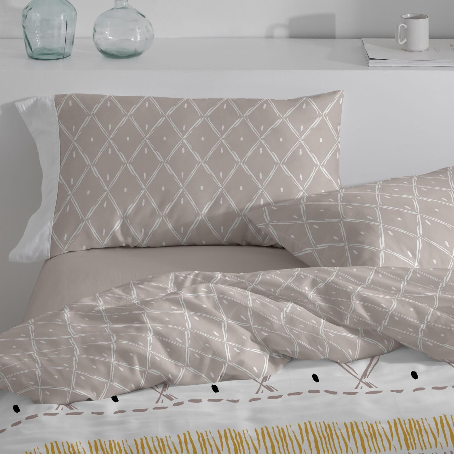 burrito-blanco-funda-n-rdica-estampada-130-tierra-para-cama-de-135-cm-reversible image 3