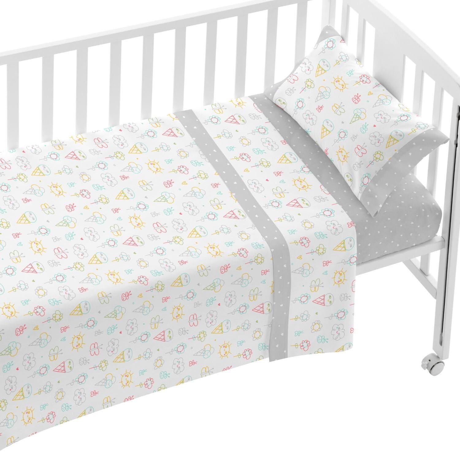 burrito-blanco-juego-de-s-banas-minicuna-50x80-cm-dise-o-016-gris-algod-n-100-3- image 1
