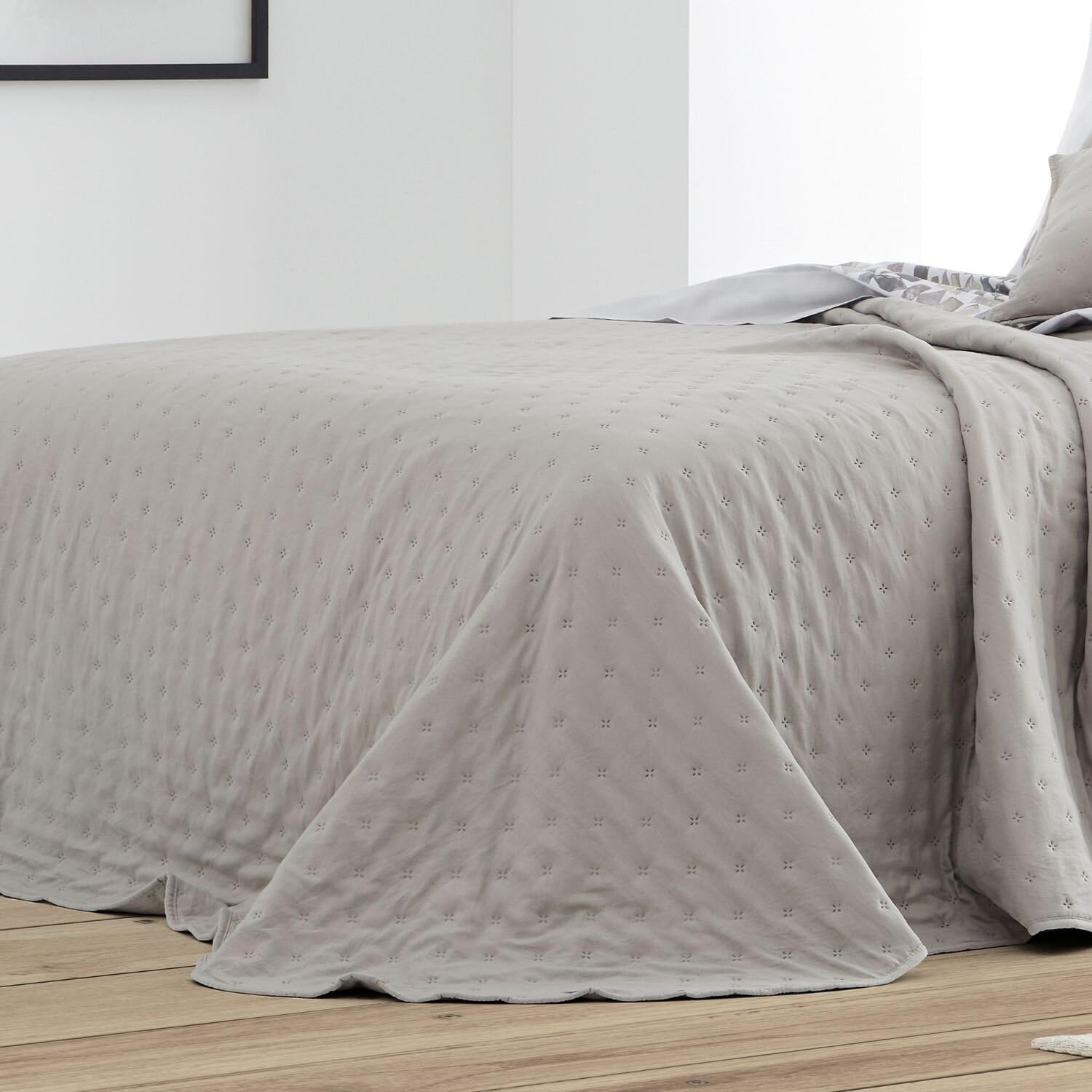 burrito-blanco-colcha-de-verano-coverlet-149-gris-cama-de-90-cm-acolchada-ligera image 2