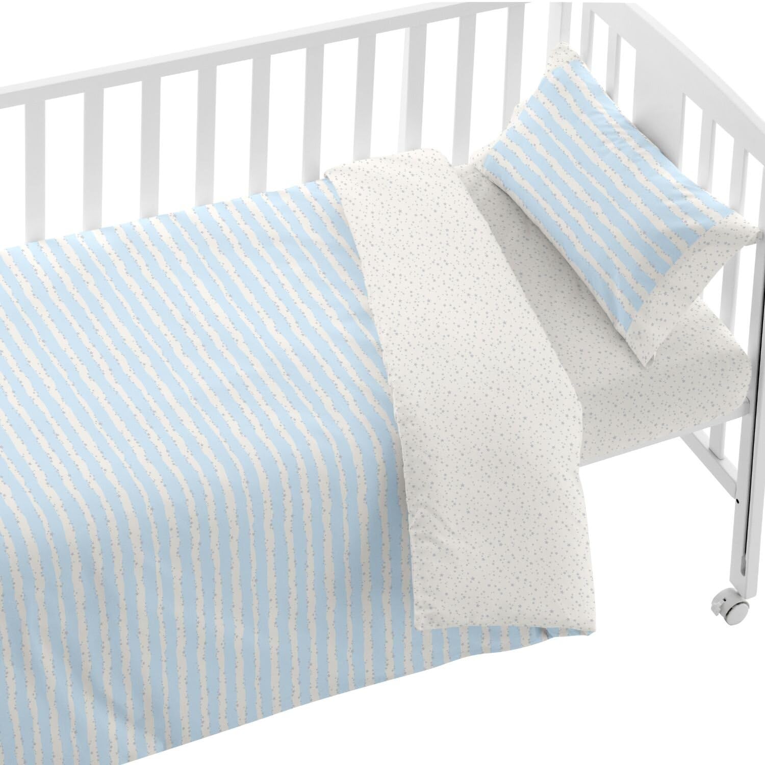 burrito-blanco-funda-n-rdica-cuna-beb-60x120-estrellas-azul-100-algod-n-3-piezas image 1