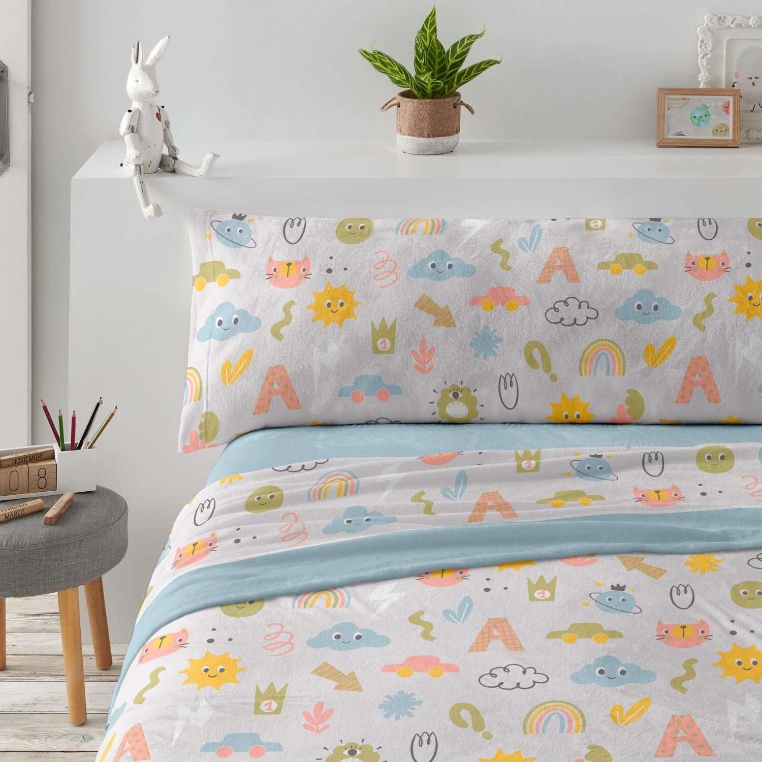 burrito-blanco-juego-de-s-banas-de-coralina-978-azul-para-cama-de-90-cm-s-banas- image 1