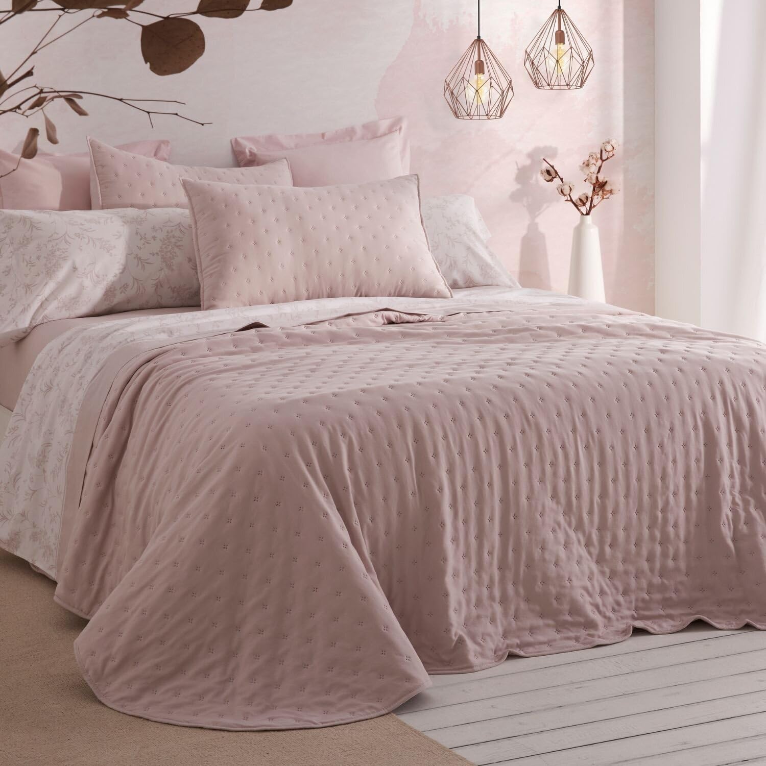 burrito-blanco-colcha-de-verano-jacquard-pique-cama-90-gris-180x270-cm-sin-relle image 3