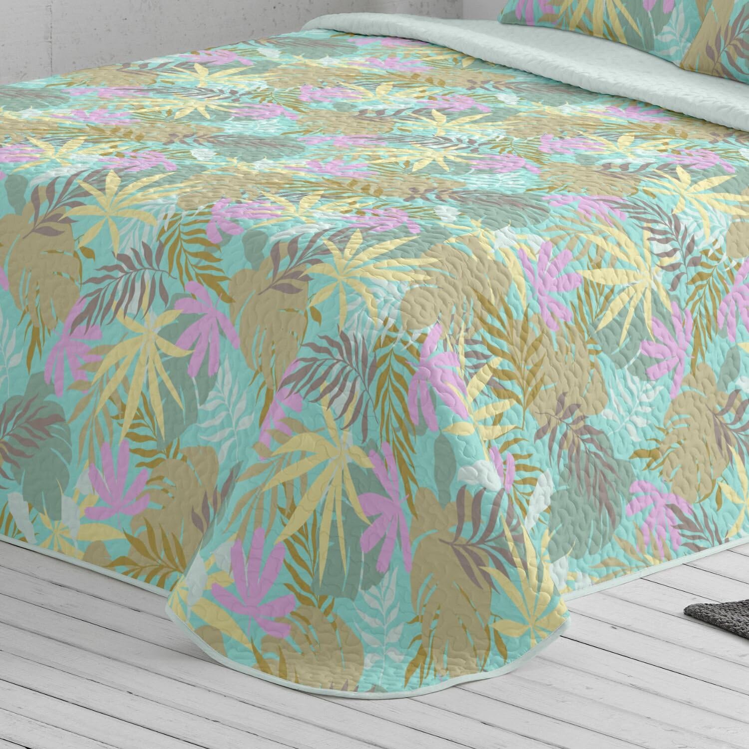 burrito-blanco-colcha-bout-127-turquesa-para-cama-de-90-cm-acolchado-ligero-con- image 3