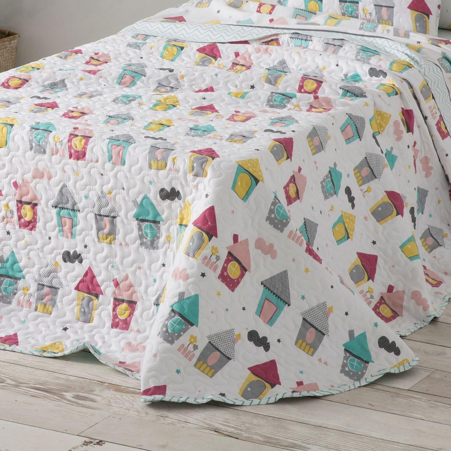 burrito-blanco-colcha-bout-infantil-173-multi-bout-acolchado-ligero-para-cama-de image 2