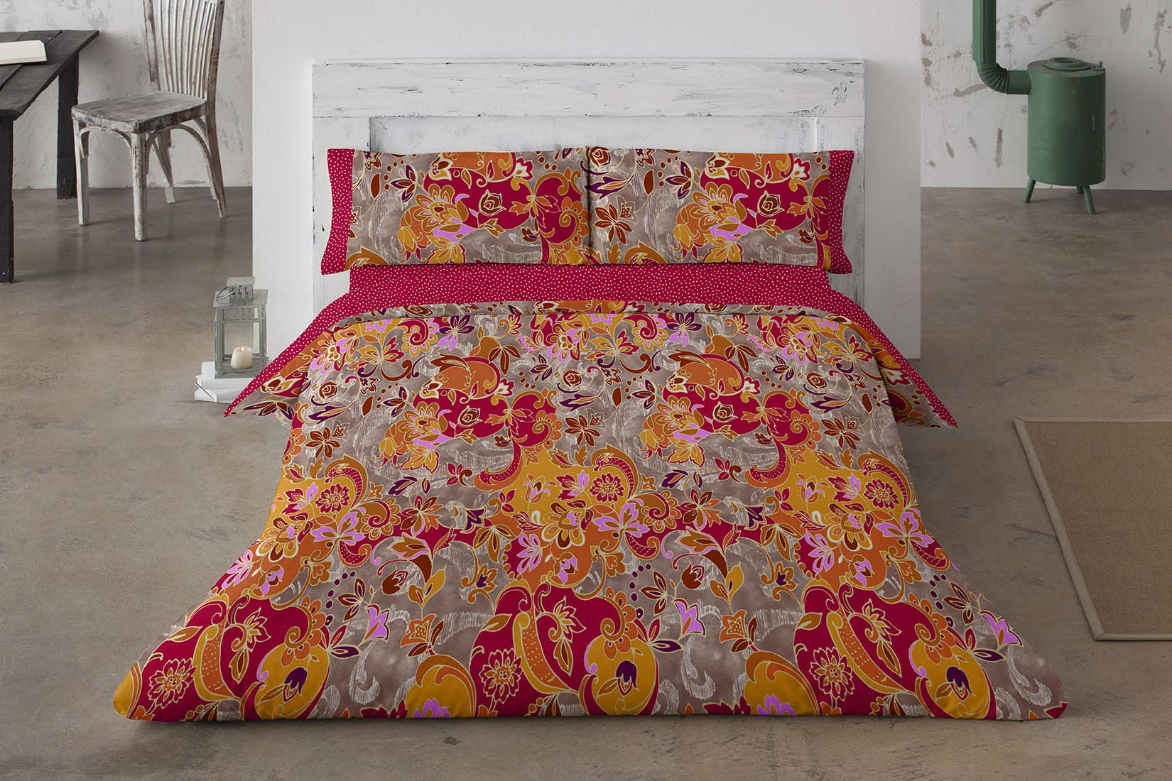 burrito-blanco-juego-de-funda-n-rdica-estampada-granate-095-cama-90-144-hilos-al image 8