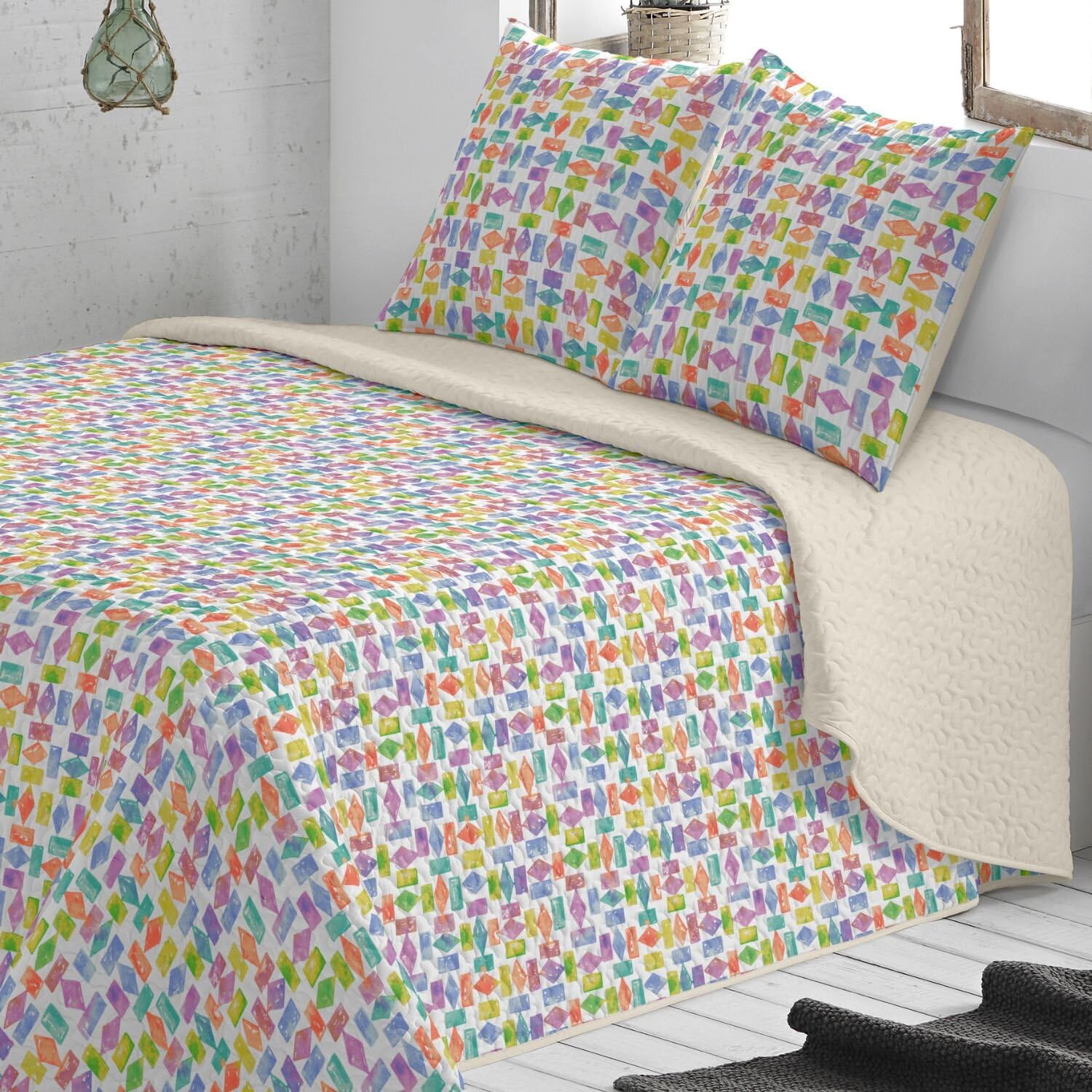 burrito-blanco-colcha-bout-cama-90-acolchada-ligera-de-microfibra-estampado-gema image 2